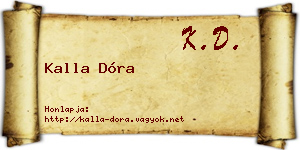 Kalla Dóra névjegykártya